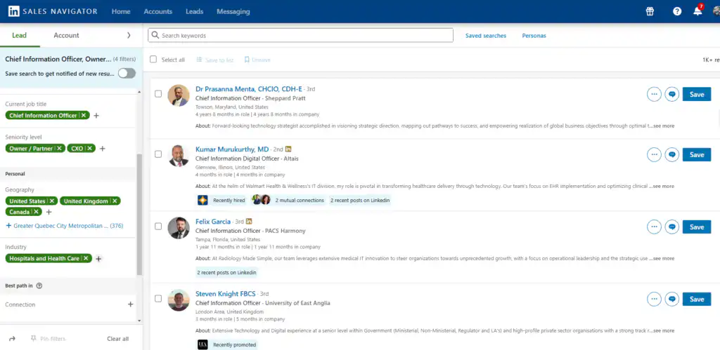 Hospital CIO email database