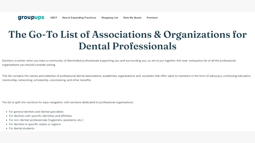 Consult Local Dental Associations and Organizations