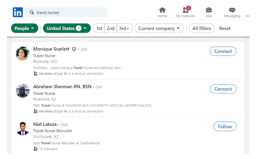 email list of registered travel nurses