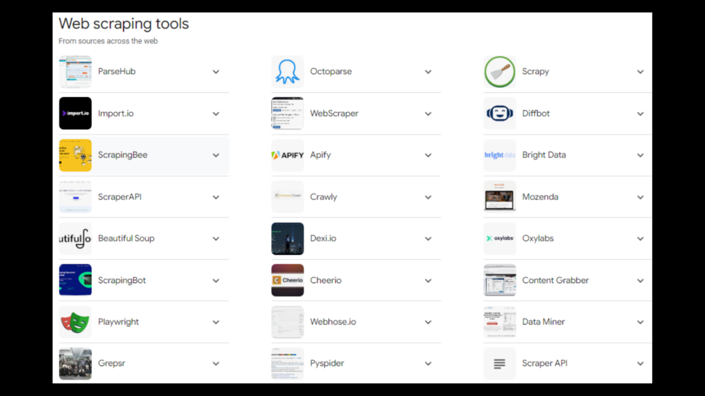 Web Scraping Tools