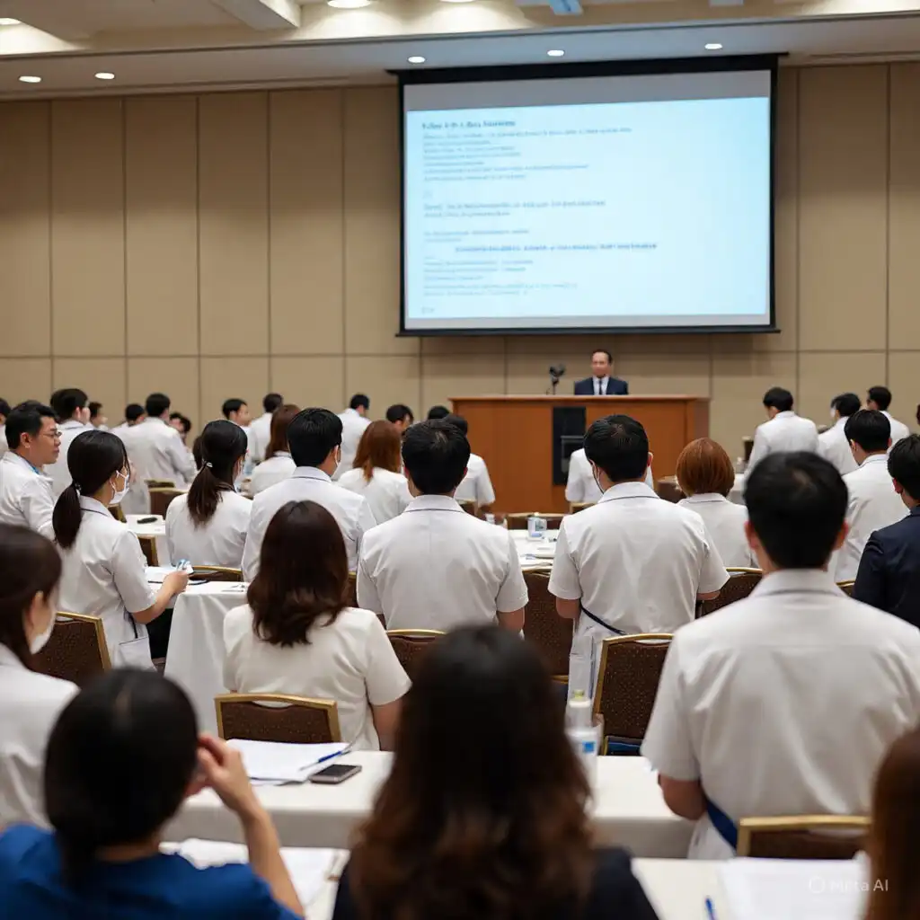 Healthcare professionals attending a conference