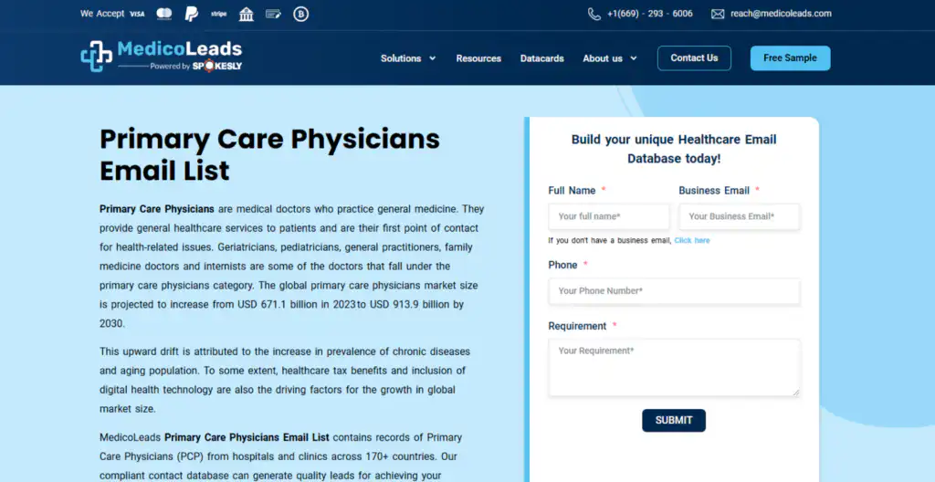 Use B2B Database Providers to get Primary Care Physicians Email List