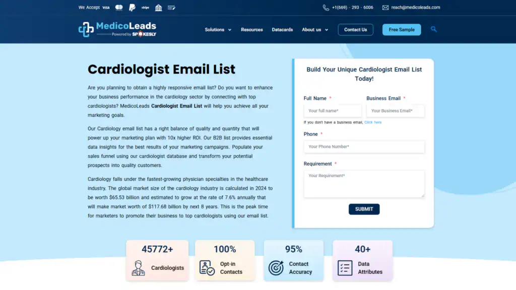 MedicoLeads Cardiologist Email List