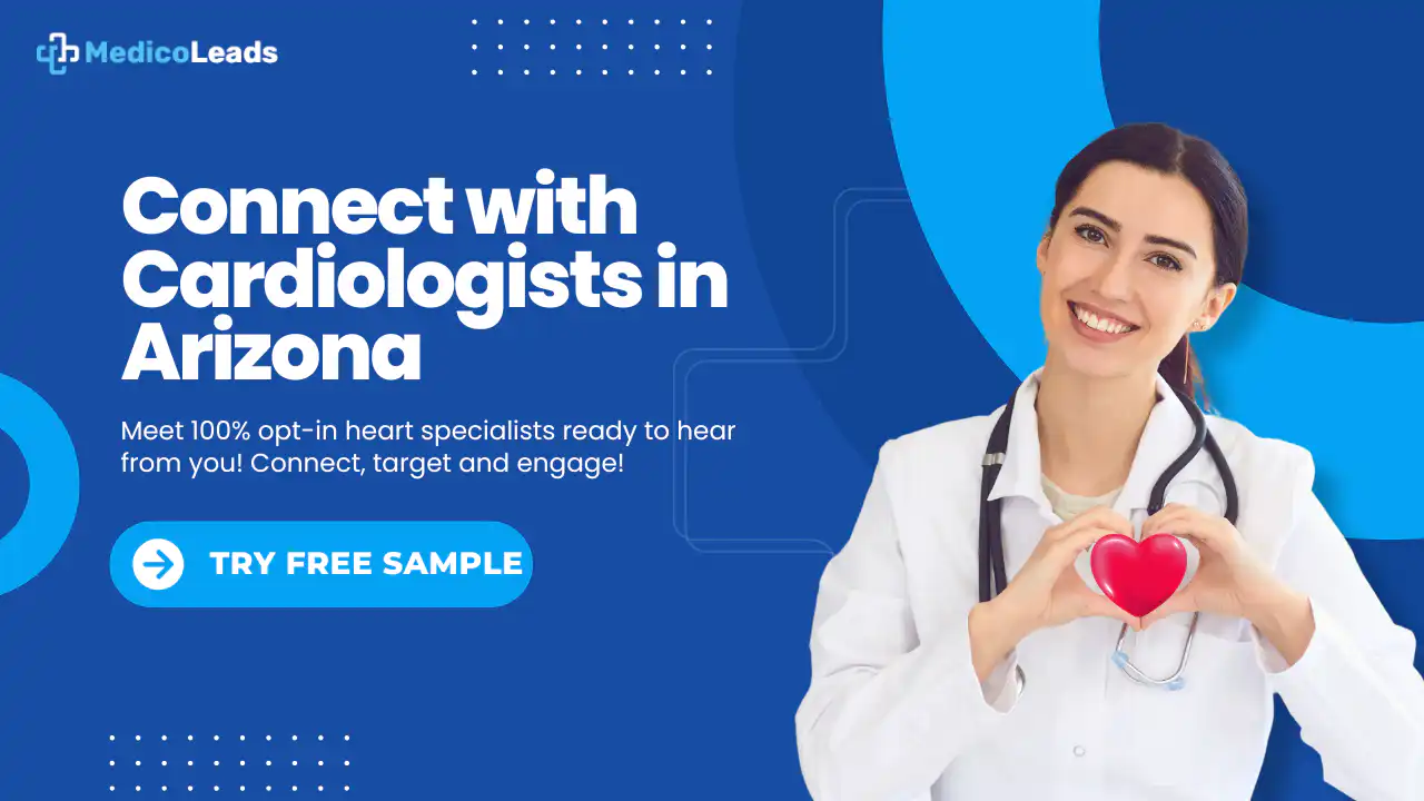 cardiologist in front of blue background