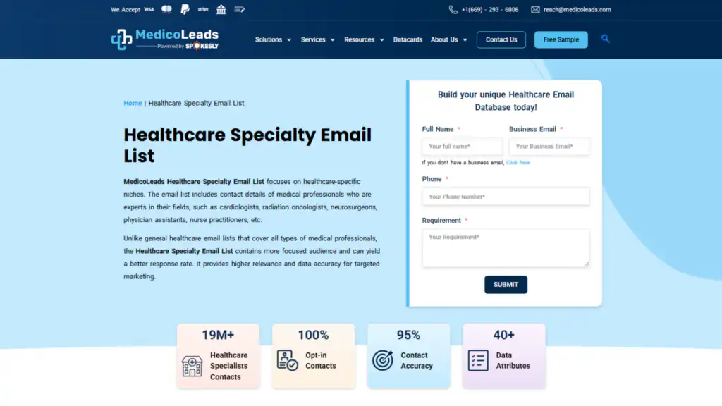 Healthcare Specialty Email and Mailing Lists