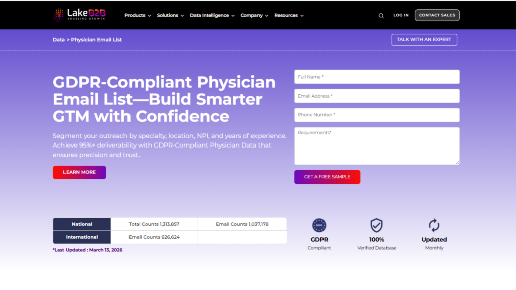 Best B2B Healthcare Email List Providers for Physicians 2026