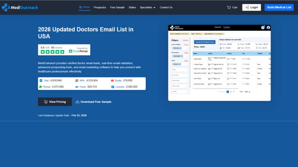 #6 MediOutreach — Best All-in-One Platform