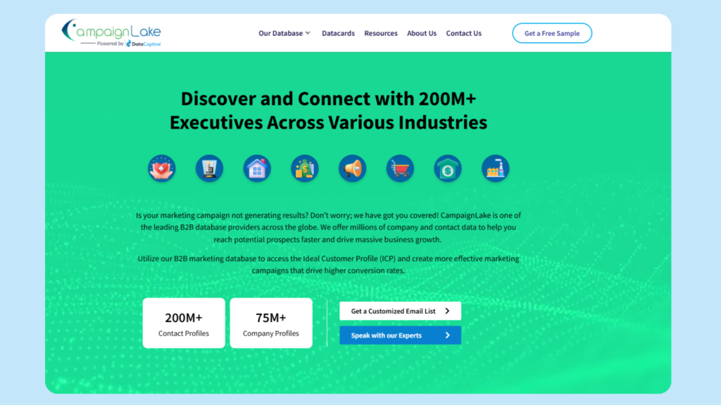 campaignLake homepage Healthcare Marketing list